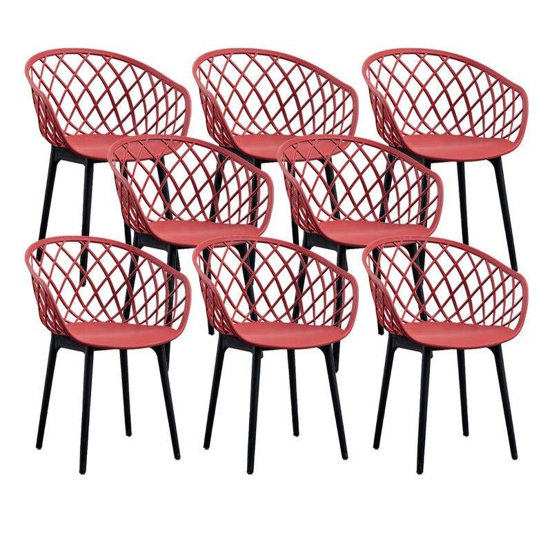 Modern Simple Arm Chair Plastic Dining Arm Chair for Living Room