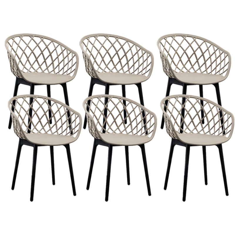 Modern Simple Arm Chair Plastic Dining Arm Chair for Living Room