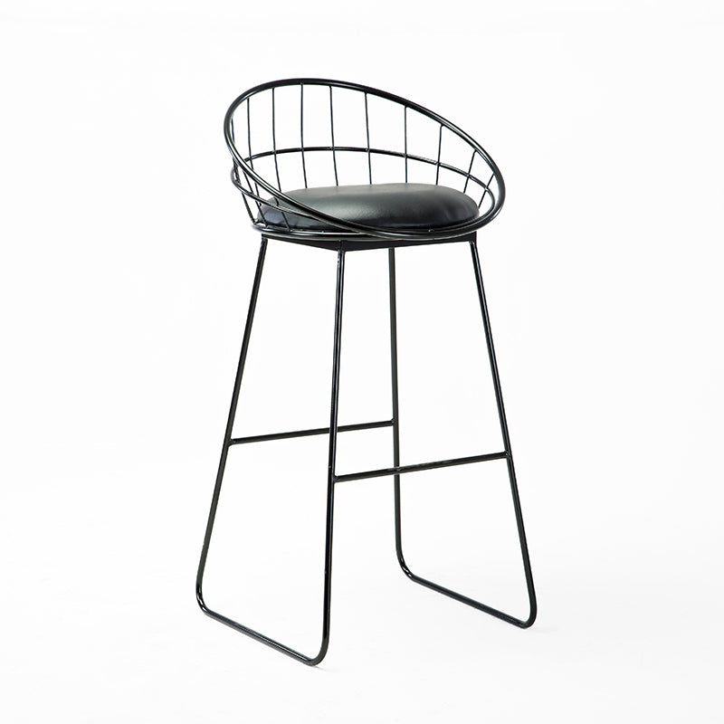 Glam Fabric Bar Stool Bar Height Armless Stool with Metal Base