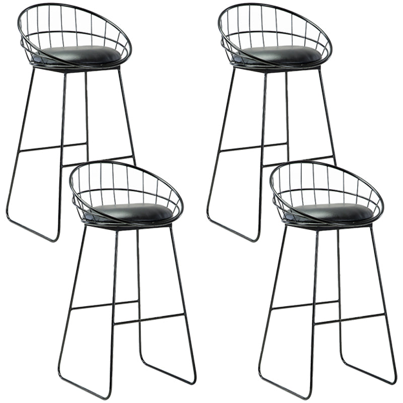 Glam Fabric Bar Stool Bar Height Armless Stool with Metal Base