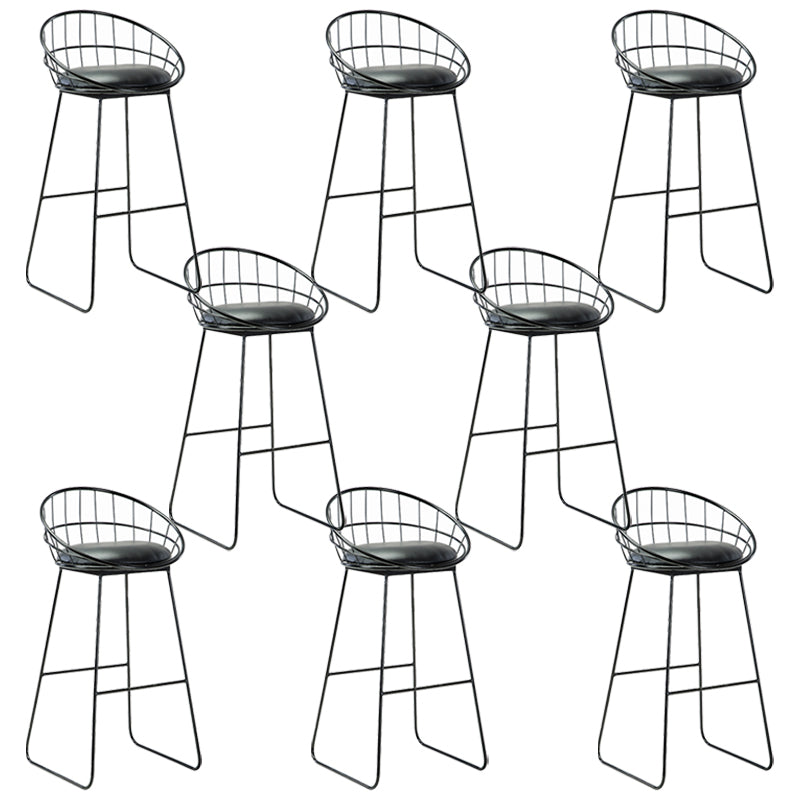 Glam Fabric Bar Stool Bar Height Armless Stool with Metal Base