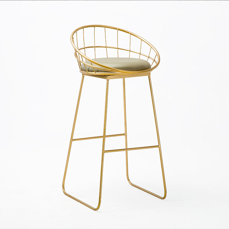 Glam Fabric Bar Stool Bar Height Armless Stool with Metal Base