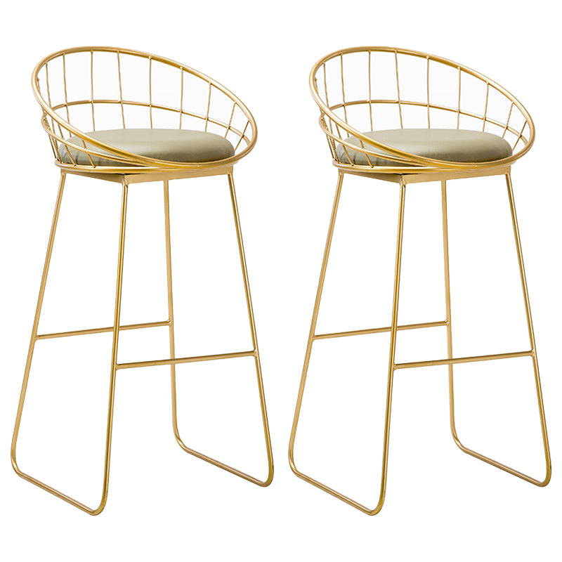 Glam Fabric Bar Stool Bar Height Armless Stool with Metal Base
