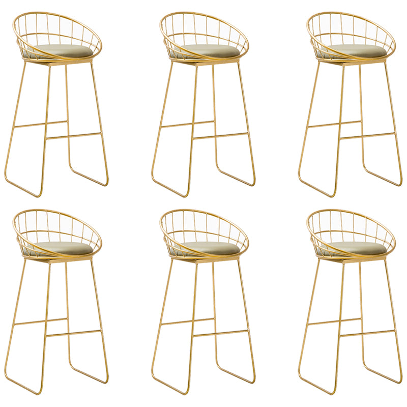 Glam Fabric Bar Stool Bar Height Armless Stool with Metal Base