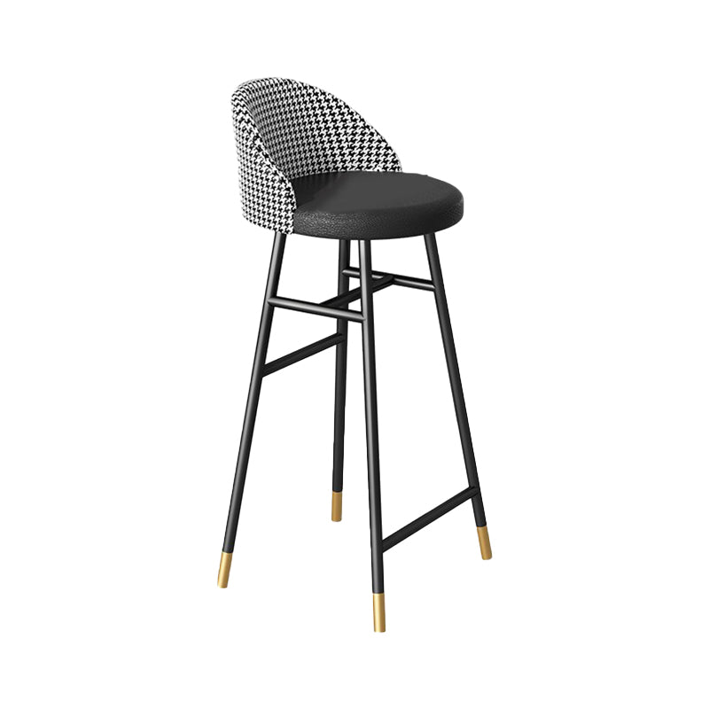 Industrial Metal Bar Stool Upholstered Bar Stools with Black Legs