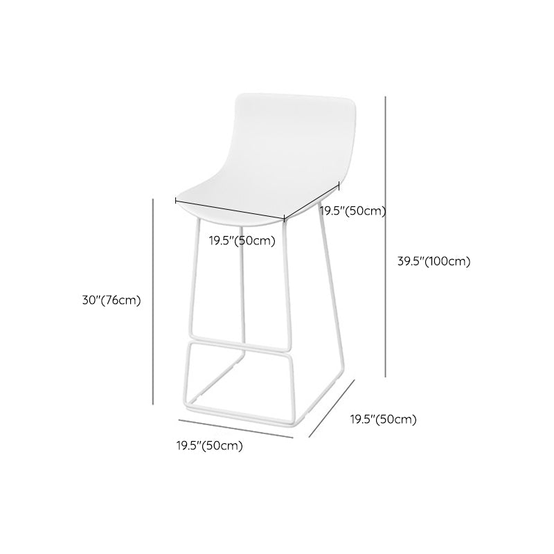 Contemporary Dining Stools Plastic Low Back Bar Stools with Metal Base