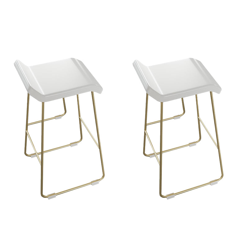 PU Leather Barstools Industrial Metal Armless Bar Stool with Footrest