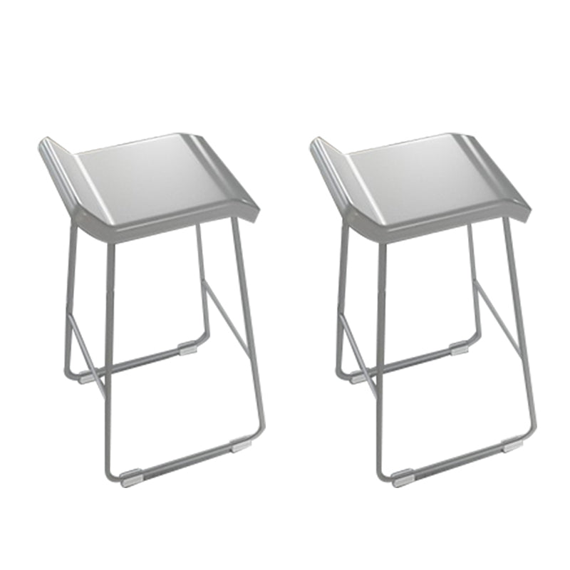 PU Leather Barstools Industrial Metal Armless Bar Stool with Footrest