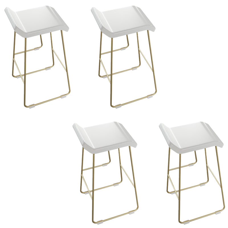 PU Leather Barstools Industrial Metal Armless Bar Stool with Footrest