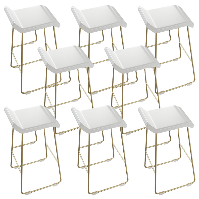 PU Leather Barstools Industrial Metal Armless Bar Stool with Footrest