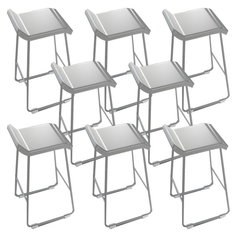 PU Leather Barstools Industrial Metal Armless Bar Stool with Footrest