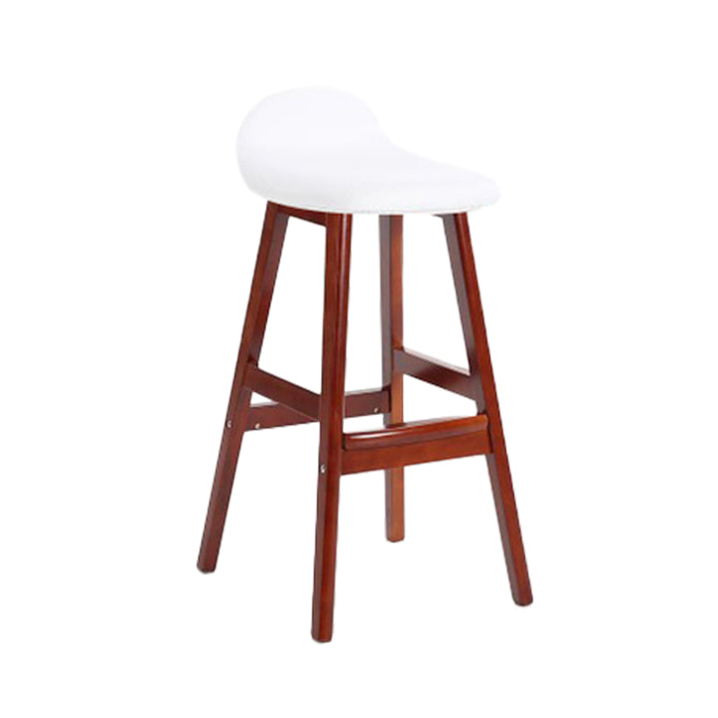 Industrial Solid Wood Bar Stools Upholstered Armless Patio Bar Stool