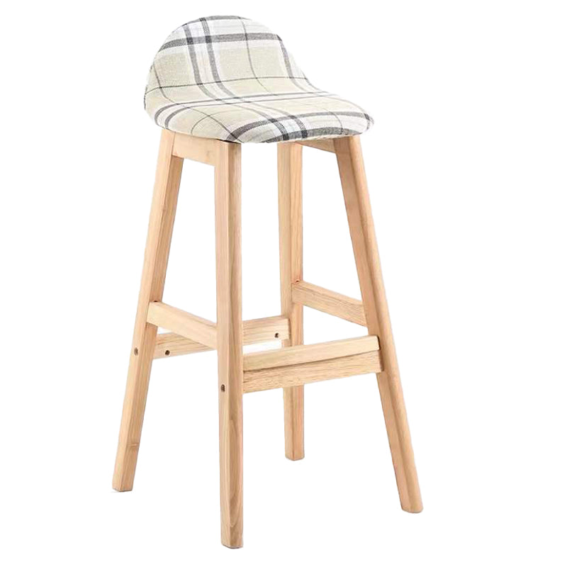 Industrial Solid Wood Bar Stools Upholstered Armless Patio Bar Stool