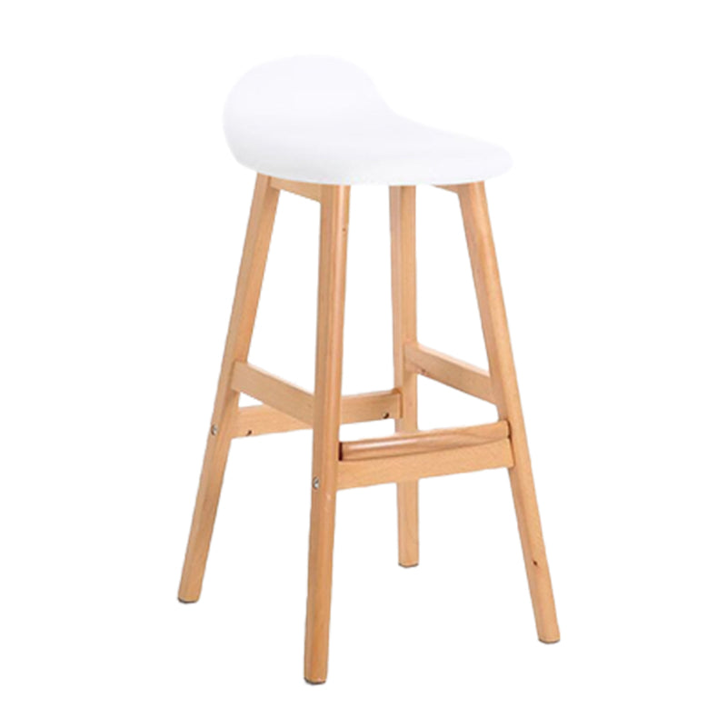 Industrial Solid Wood Bar Stools Upholstered Armless Patio Bar Stool