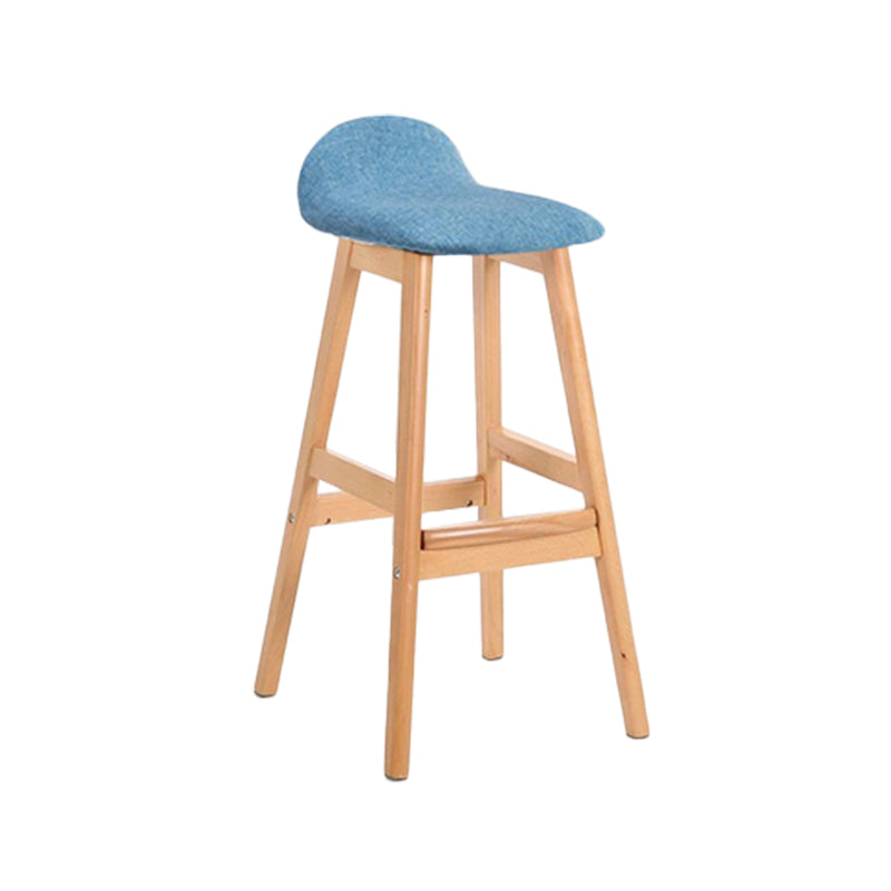 Industrial Solid Wood Bar Stools Upholstered Armless Patio Bar Stool