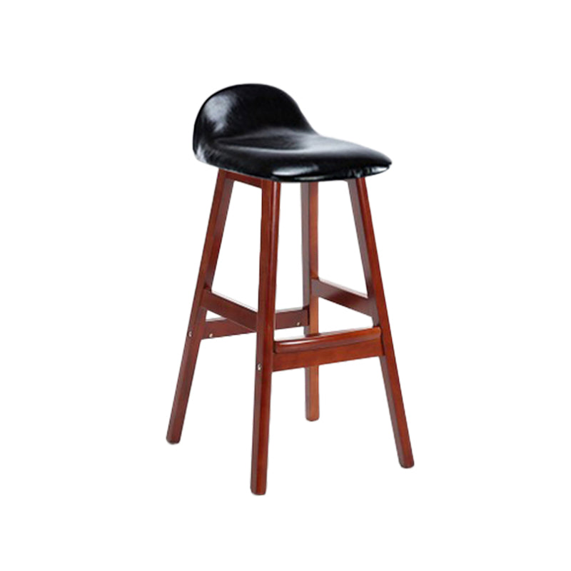 Industrial Solid Wood Bar Stools Upholstered Armless Patio Bar Stool