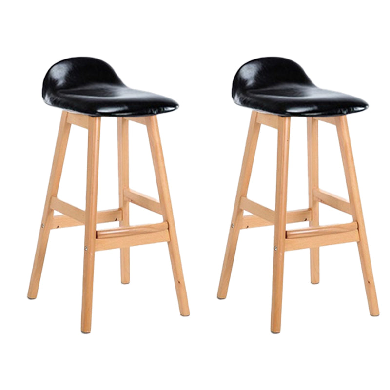 Industrial Solid Wood Bar Stools Upholstered Armless Patio Bar Stool