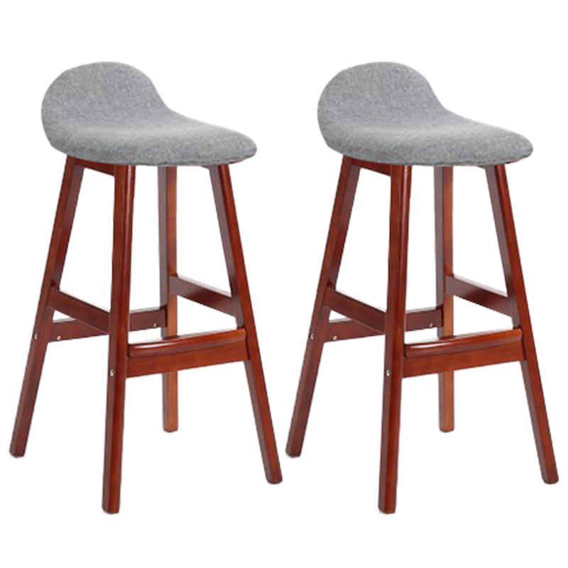 Industrial Solid Wood Bar Stools Upholstered Armless Patio Bar Stool