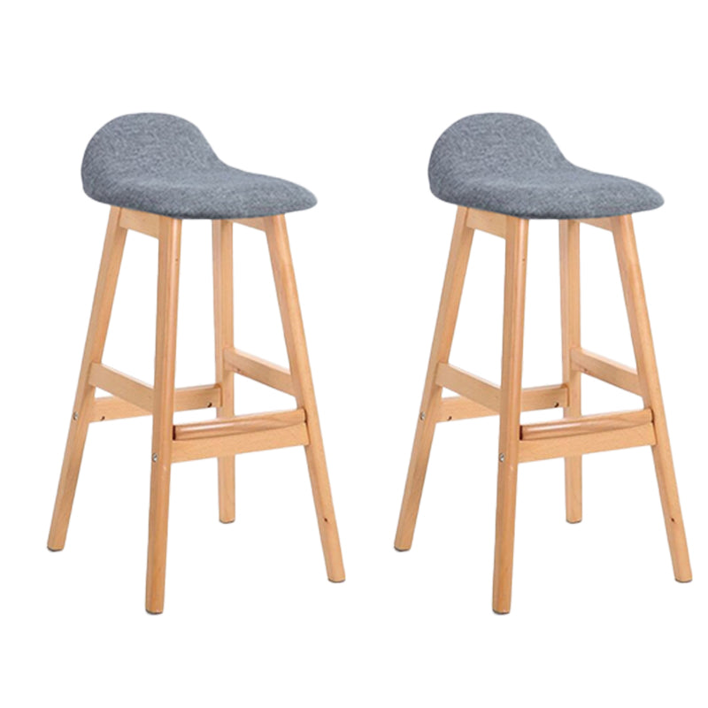 Industrial Solid Wood Bar Stools Upholstered Armless Patio Bar Stool