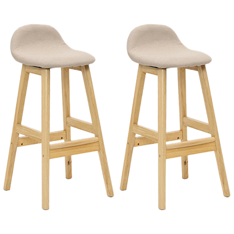 Industrial Solid Wood Bar Stools Upholstered Armless Patio Bar Stool