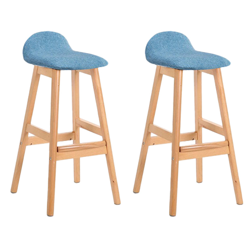Industrial Solid Wood Bar Stools Upholstered Armless Patio Bar Stool