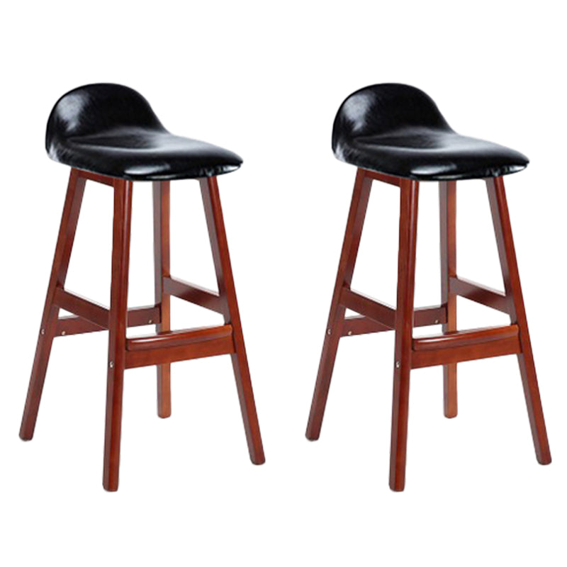 Industrial Solid Wood Bar Stools Upholstered Armless Patio Bar Stool