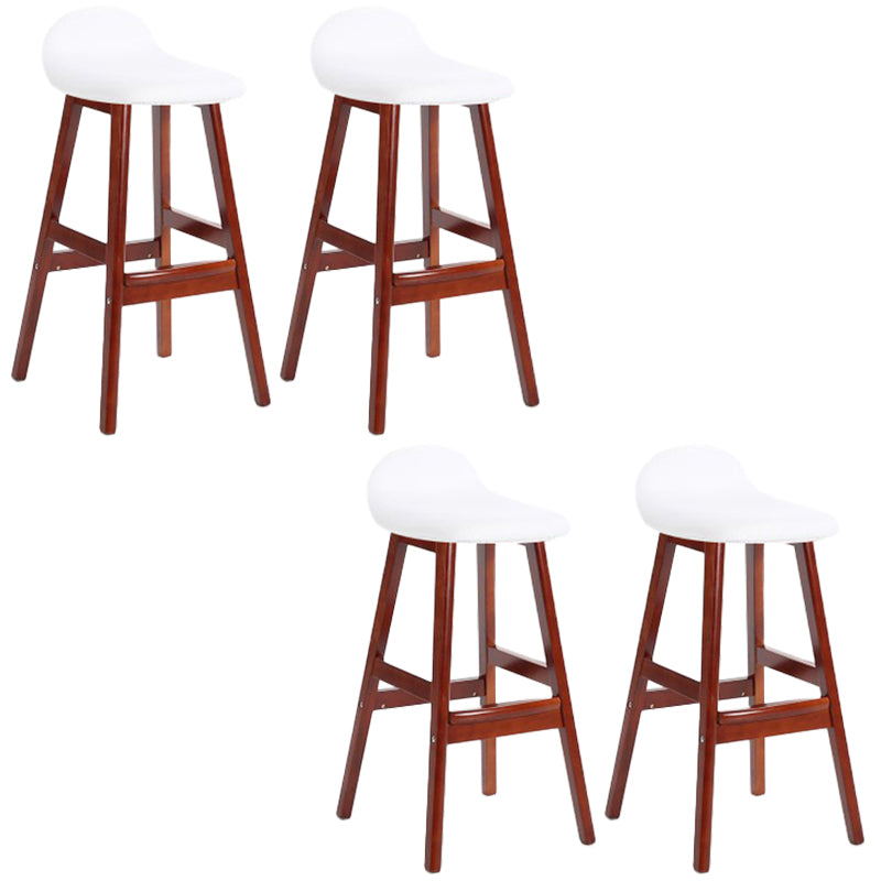 Industrial Solid Wood Bar Stools Upholstered Armless Patio Bar Stool