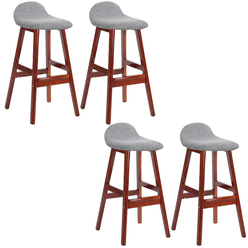 Industrial Solid Wood Bar Stools Upholstered Armless Patio Bar Stool