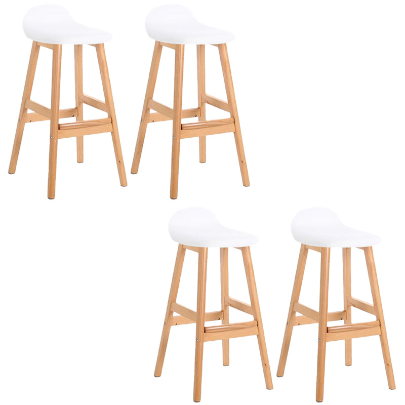 Industrial Solid Wood Bar Stools Upholstered Armless Patio Bar Stool