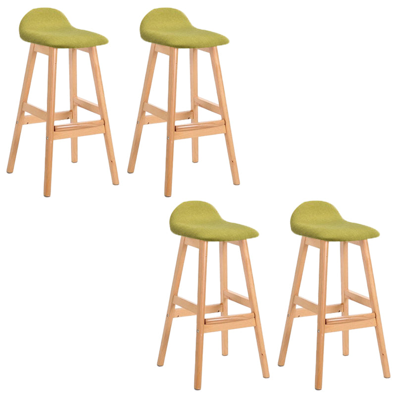 Industrial Solid Wood Bar Stools Upholstered Armless Patio Bar Stool