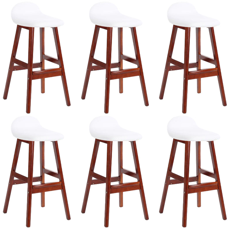 Industrial Solid Wood Bar Stools Upholstered Armless Patio Bar Stool