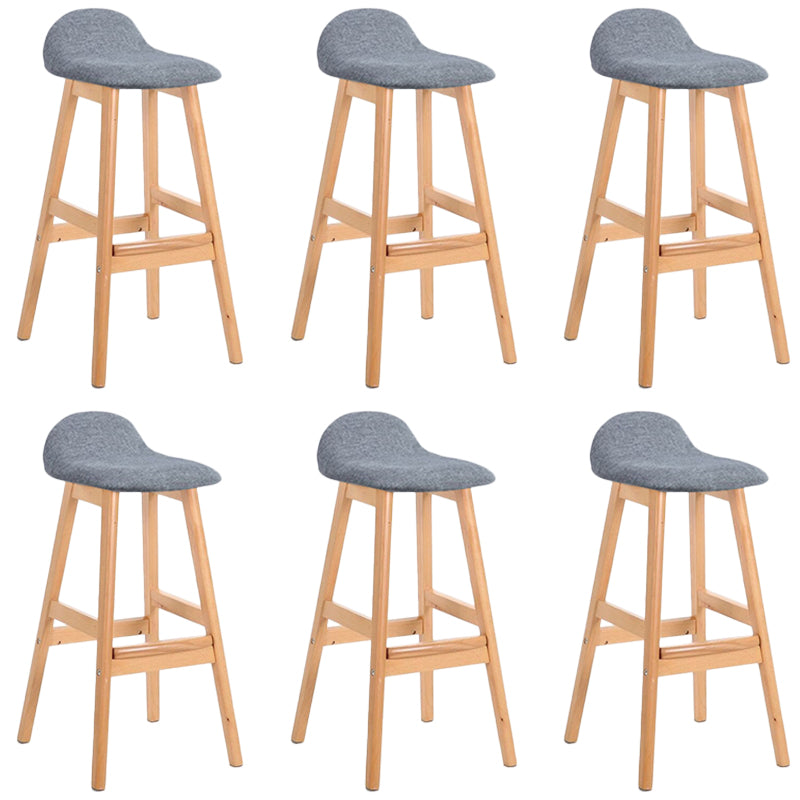 Industrial Solid Wood Bar Stools Upholstered Armless Patio Bar Stool