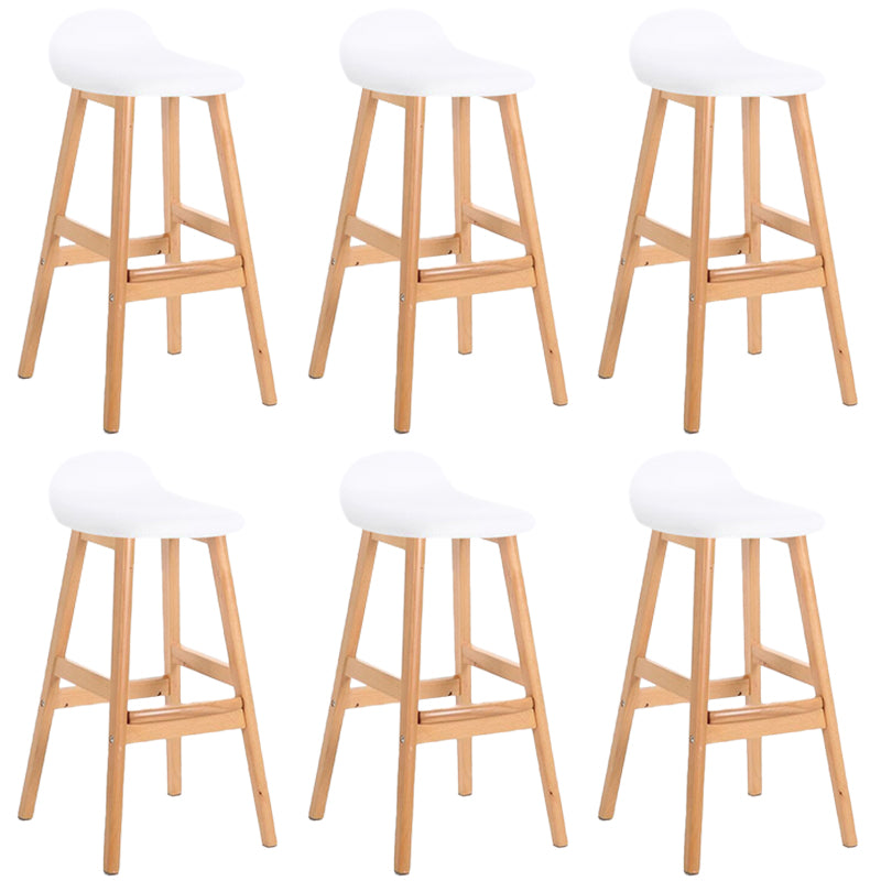 Industrial Solid Wood Bar Stools Upholstered Armless Patio Bar Stool