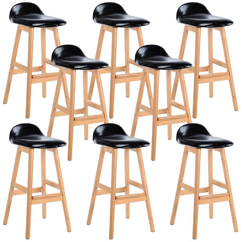 Industrial Solid Wood Bar Stools Upholstered Armless Patio Bar Stool