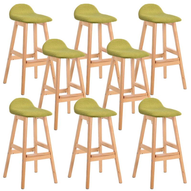 Industrial Solid Wood Bar Stools Upholstered Armless Patio Bar Stool