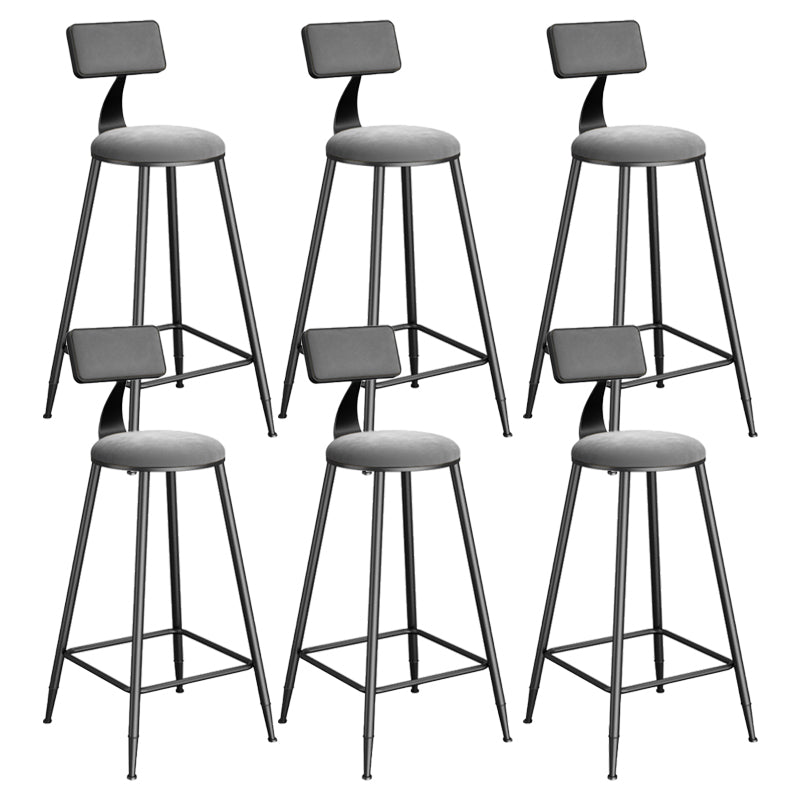 Metal Round Dining Stools Low Back Dining Stools with Footrest