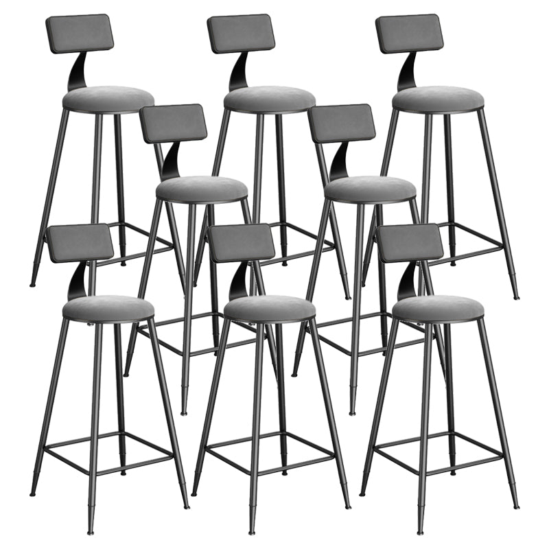 Metal Round Dining Stools Low Back Dining Stools with Footrest