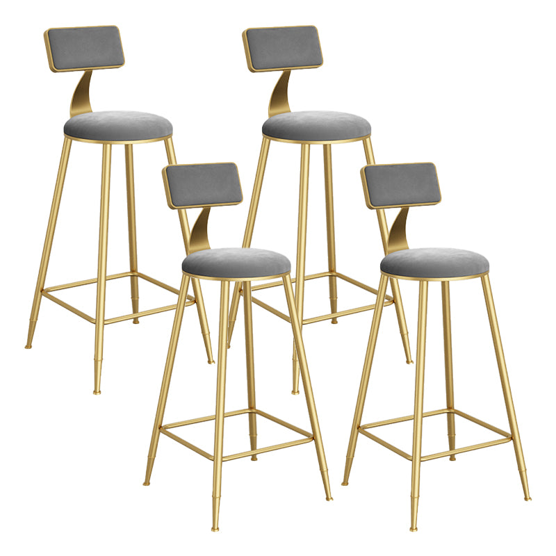 Metal Round Dining Stools Low Back Dining Stools with Footrest