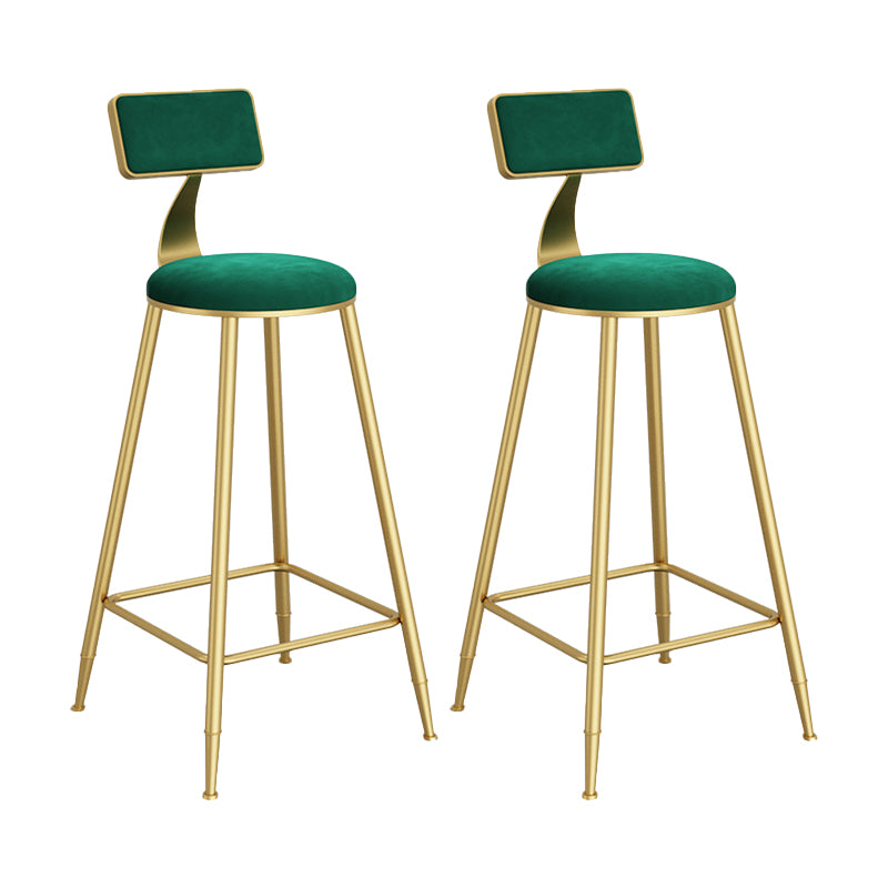 Metal Round Dining Stools Low Back Dining Stools with Footrest