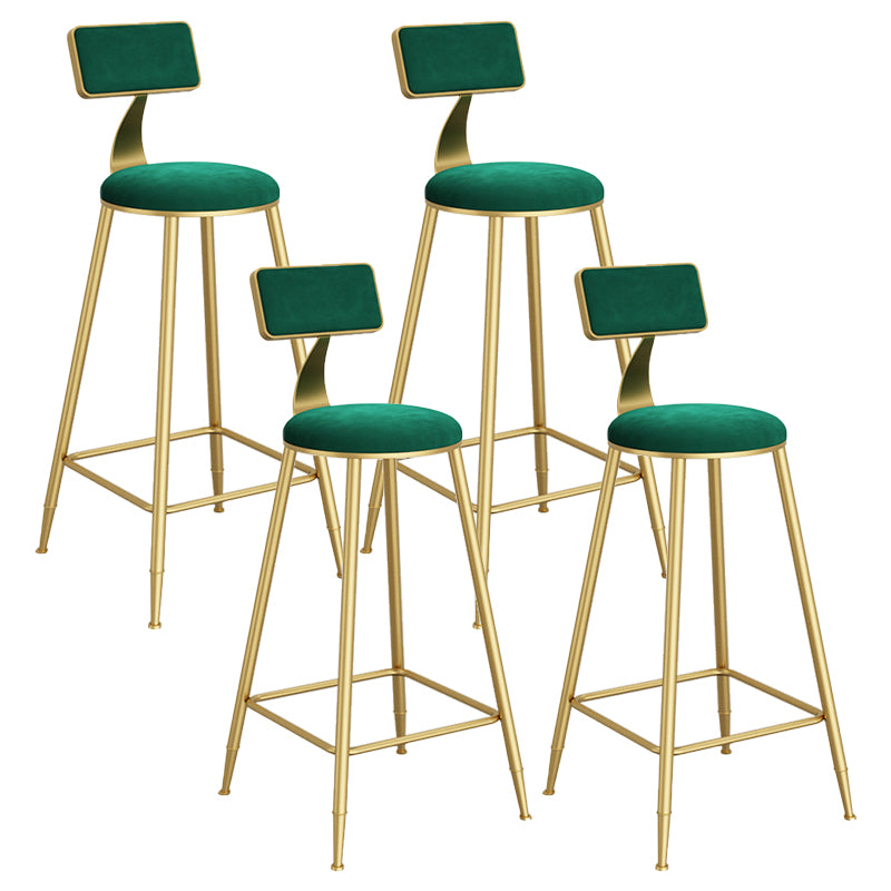 Metal Round Dining Stools Low Back Dining Stools with Footrest