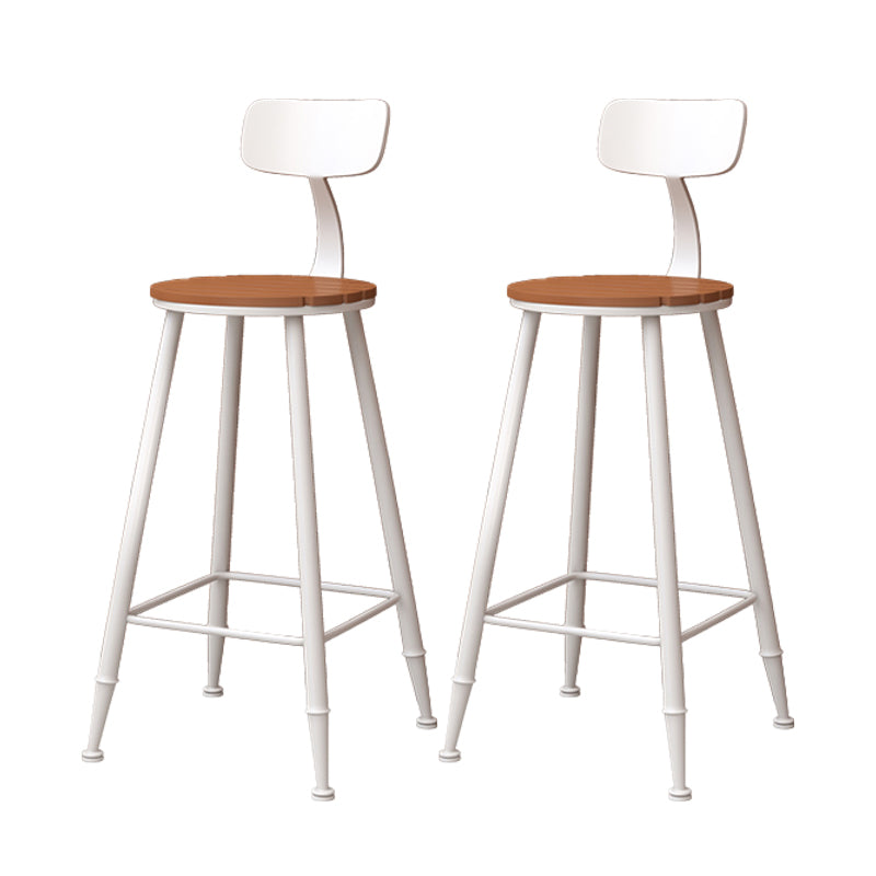 Contemporary Dining Stools Metal Low Back Bar Stools with Footrest