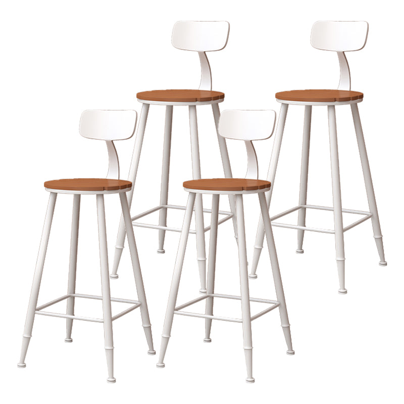 Contemporary Dining Stools Metal Low Back Bar Stools with Footrest