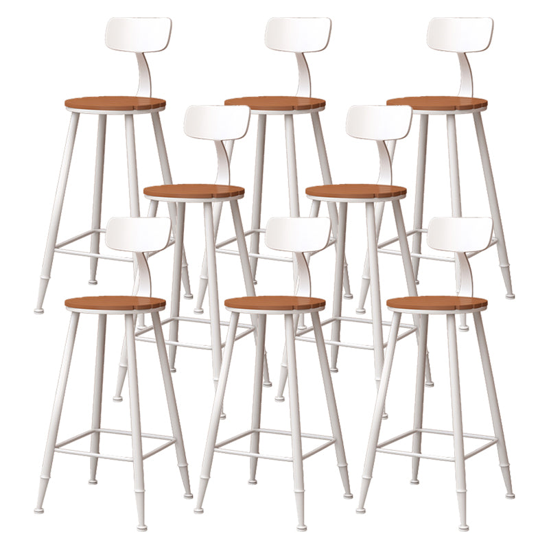 Contemporary Dining Stools Metal Low Back Bar Stools with Footrest