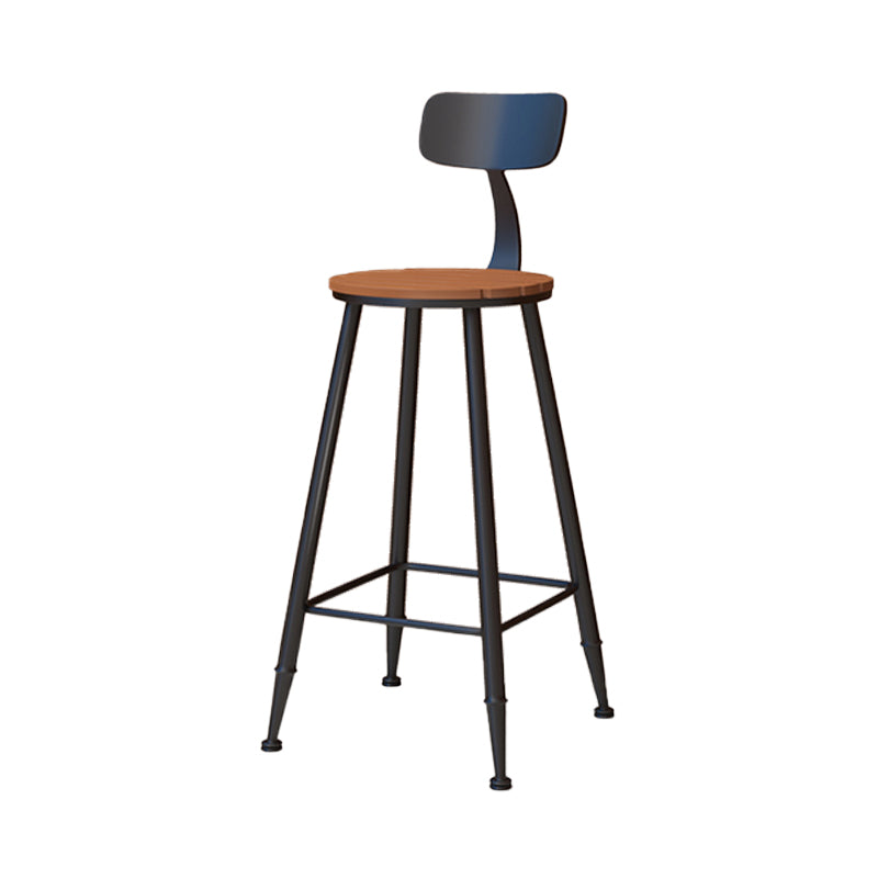 Contemporary Dining Stools Metal Low Back Bar Stools with Footrest
