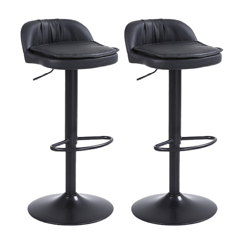 Upholstered Bar Stools Swivel Adjustable Height Patio Bar Stool with Black Base
