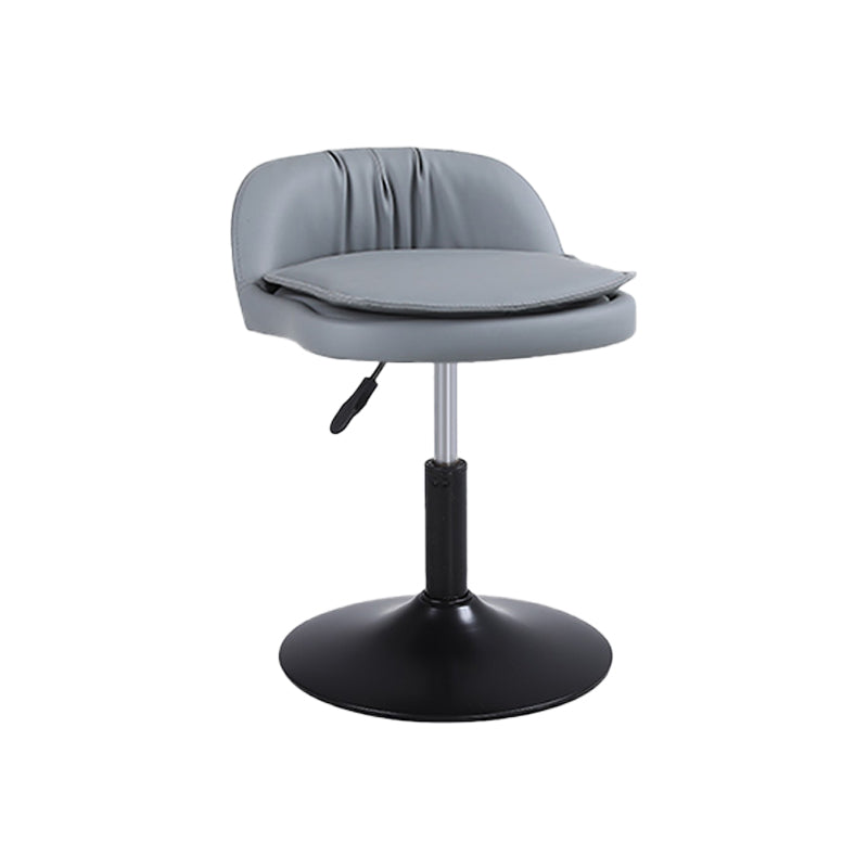 Upholstered Bar Stools Swivel Adjustable Height Patio Bar Stool with Black Base