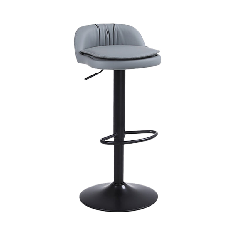 Upholstered Bar Stools Swivel Adjustable Height Patio Bar Stool with Black Base
