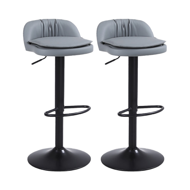 Upholstered Bar Stools Swivel Adjustable Height Patio Bar Stool with Black Base
