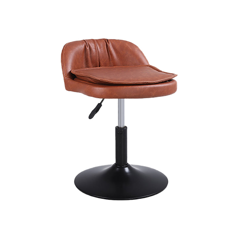 Upholstered Bar Stools Swivel Adjustable Height Patio Bar Stool with Black Base