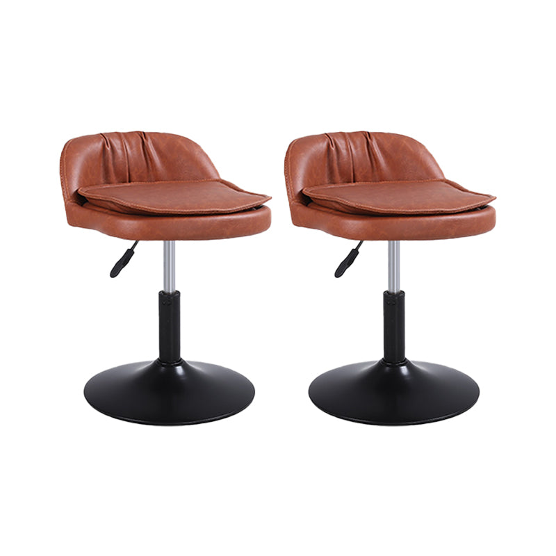 Upholstered Bar Stools Swivel Adjustable Height Patio Bar Stool with Black Base
